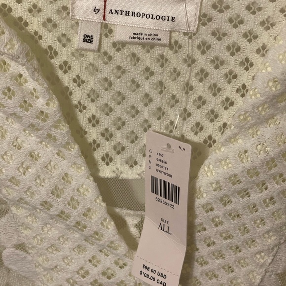 Anthropologie, Ivory & Yellow, Crochet & Mesh Poncho/ Topper, One Size - Picture 3 of 5